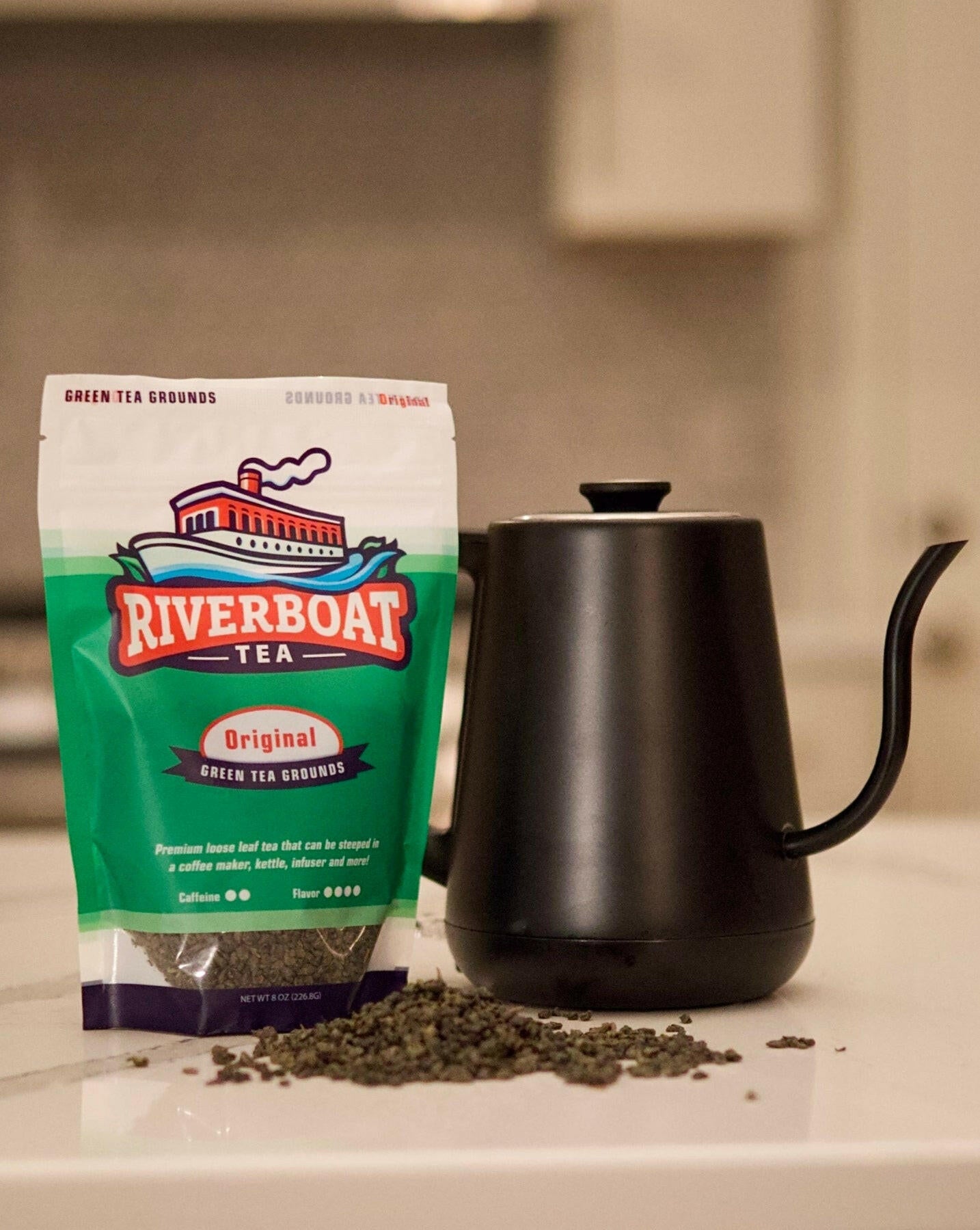 Riverboat Tea Original Loose Leaf Green Tea with Kettle