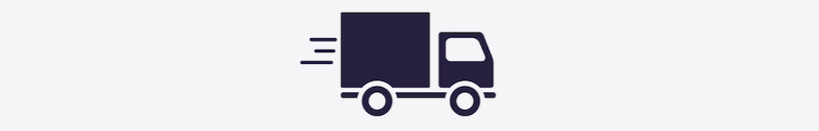 Black delivery truck icon on a white background
