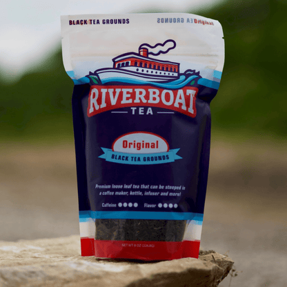 Riverboat Tea package on a natural background