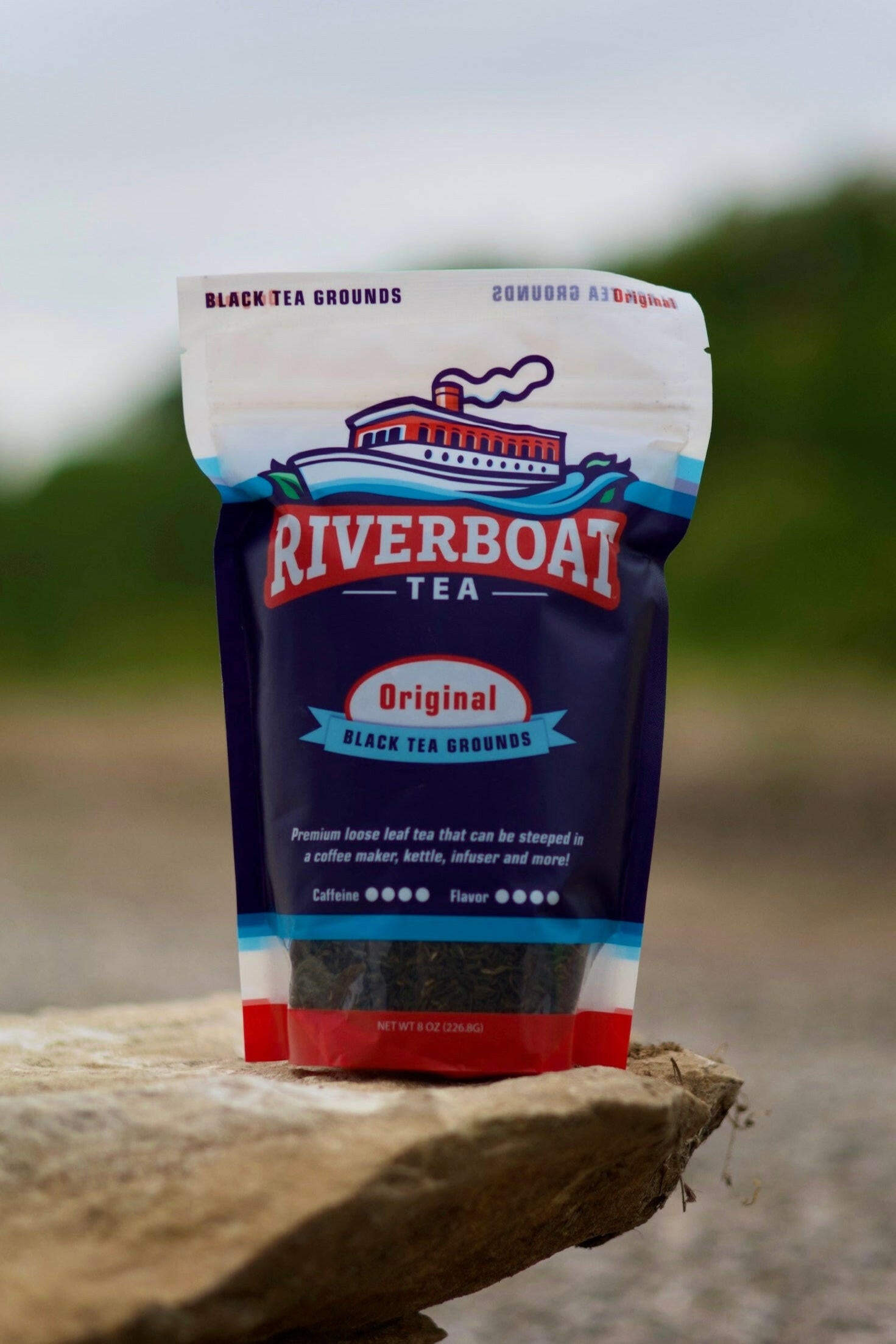Riverboat Tea Original Loose Leaf Black Tea on Rock